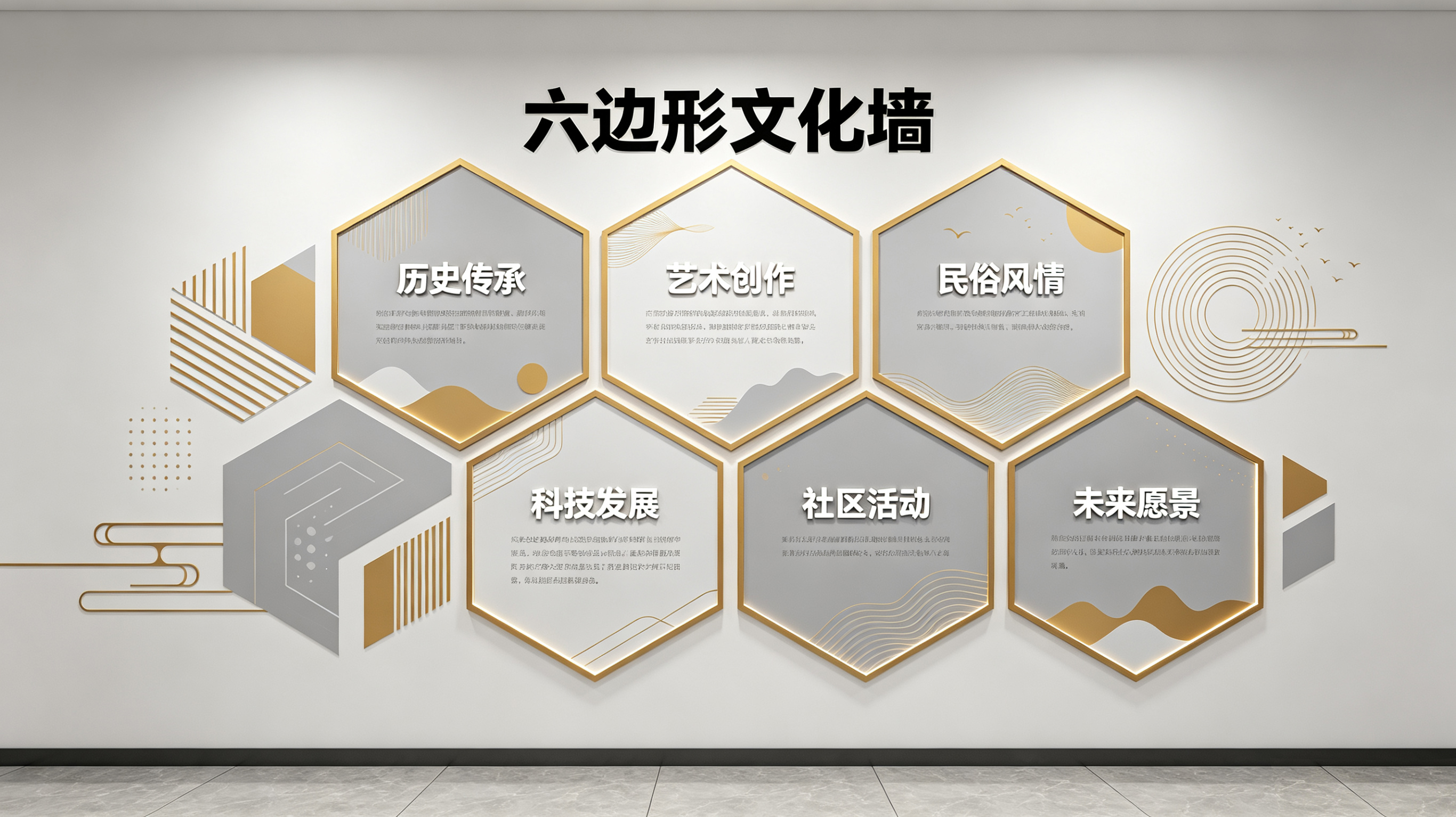 宣城企业文化墙 | 六边形信息美学